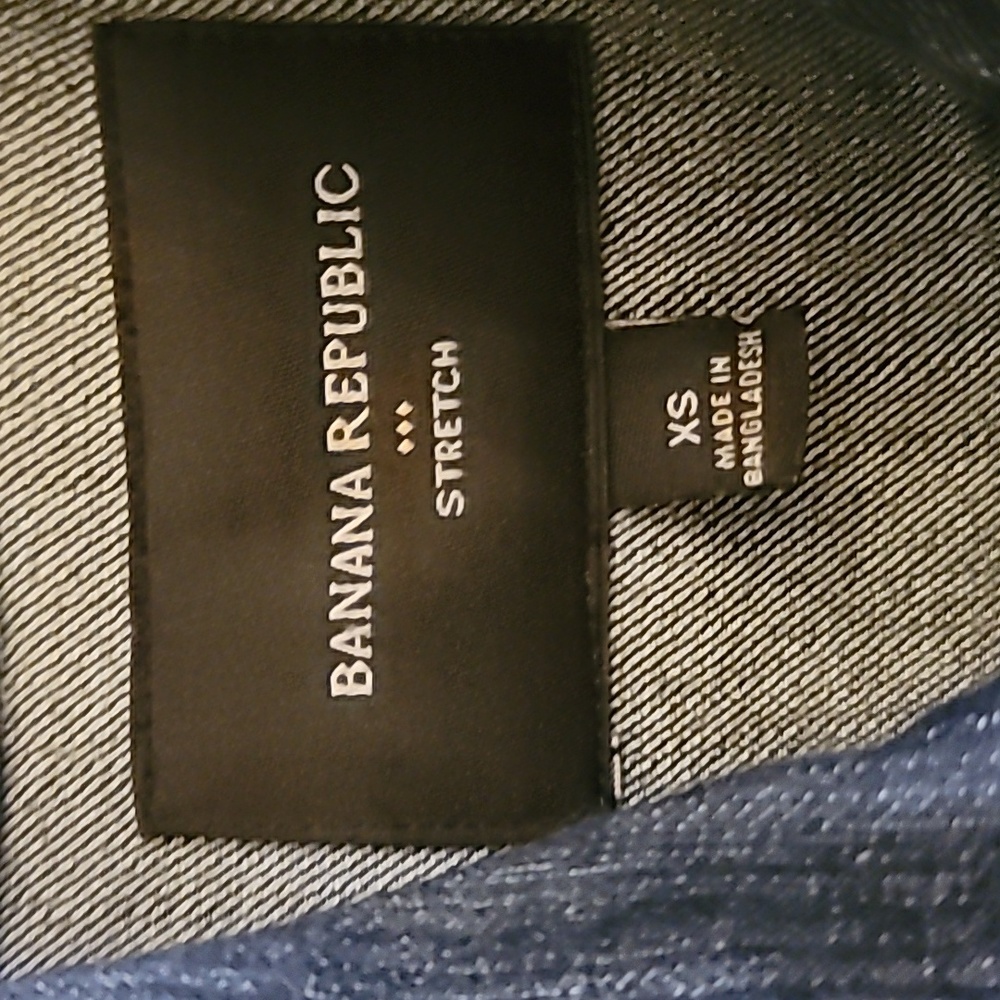 Banana Republic Women's Collared Stretch Dark Wash Denim Jean Jacket, Size XS - Picture 2 of 8